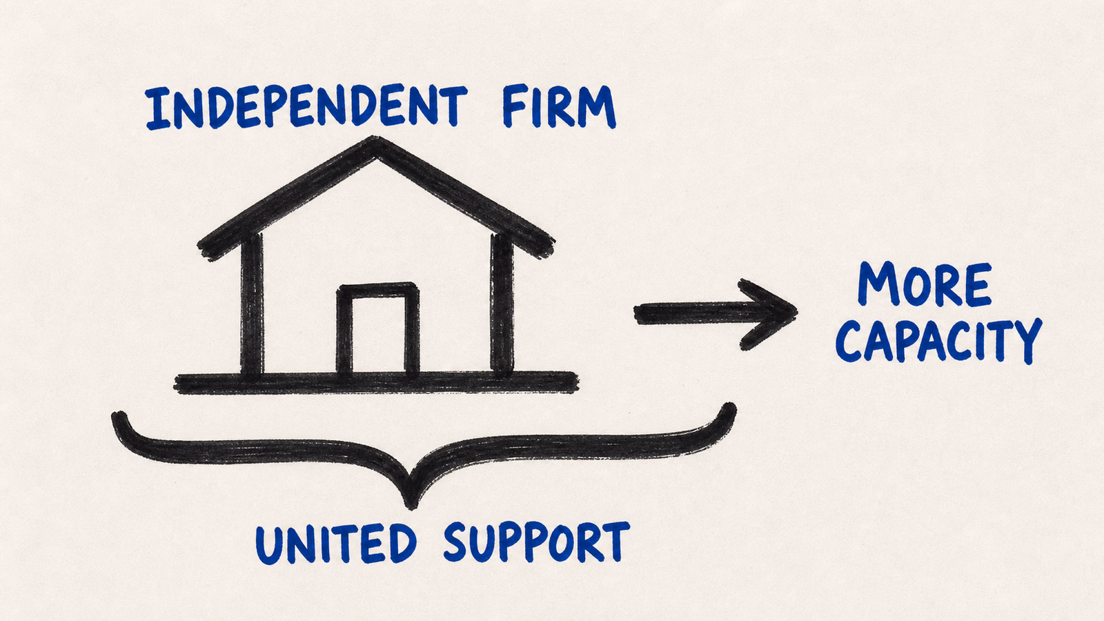 Independent accounting firm supported by a connected platform layer for automation and capacity